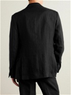 Ralph Lauren Purple label - Kent Slim-Fit Double-Breasted Linen Suit Jacket - Black