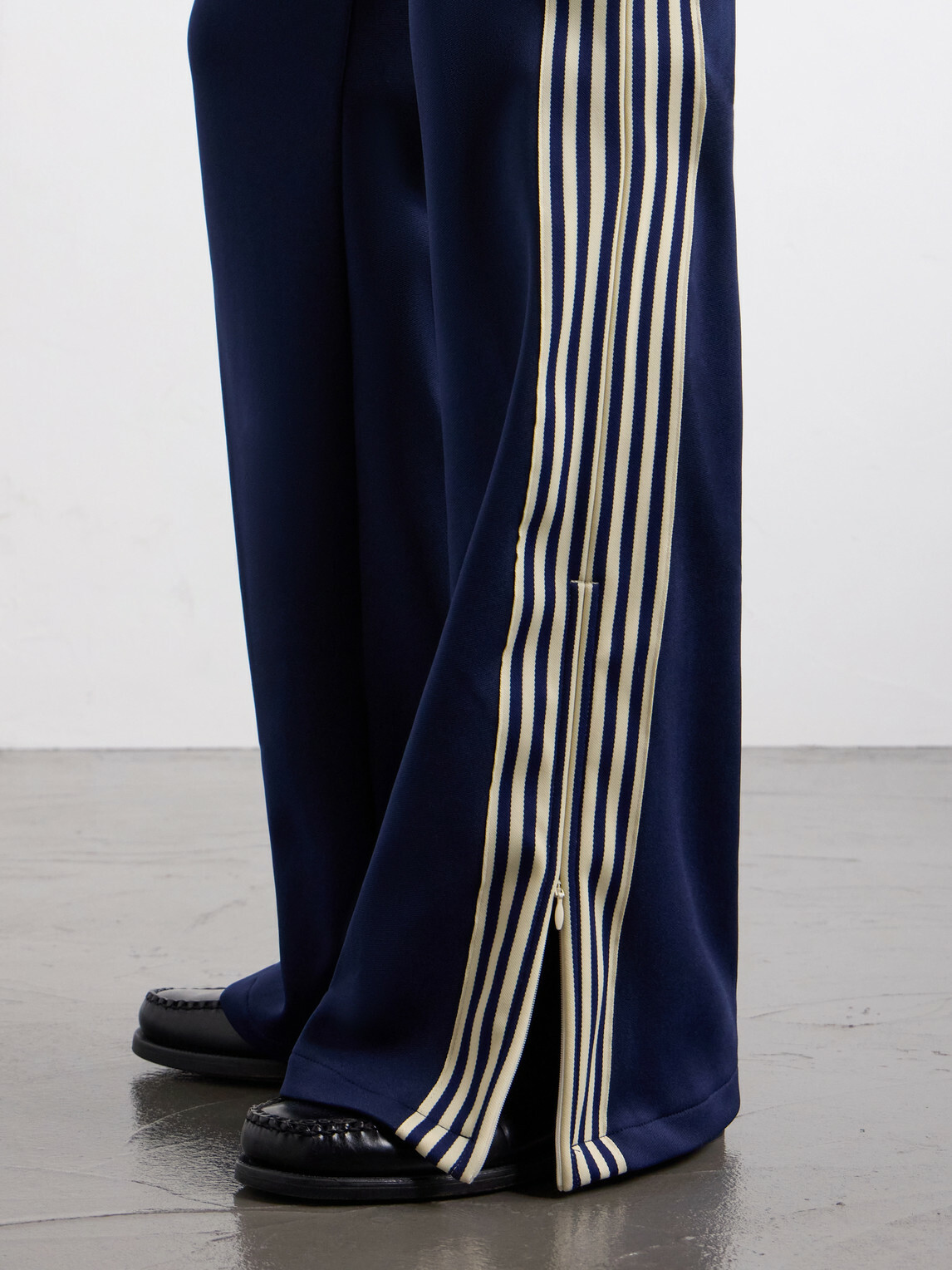 KAPITAL - Straight-Leg Striped Jersey Sweatpants - Blue