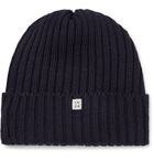 MAN 1924 - Ribbed Wool Beanie - Blue