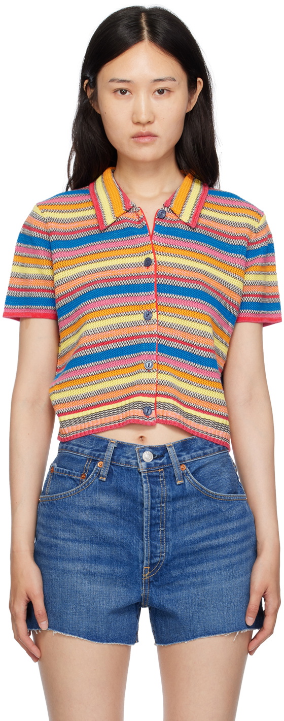 Re/Done Multicolor Striped Cardigan