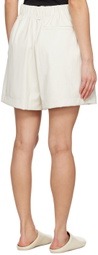 ISSEY MIYAKE Off-White Figure Faux-Leather Shorts