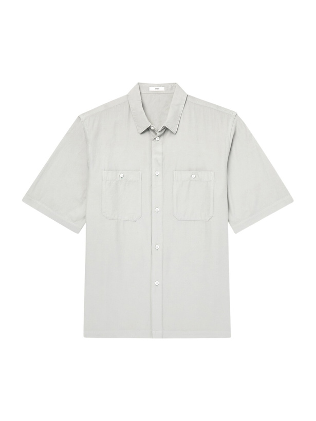 Photo: ATON - Cotton and Silk-Blend Shirt - Green