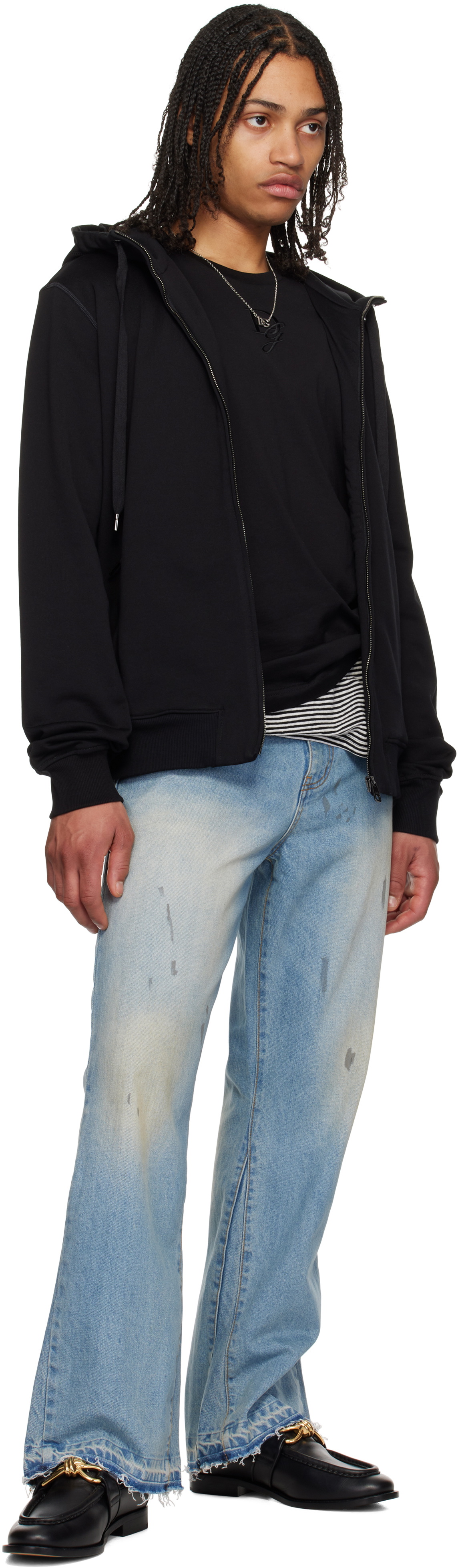 Dolce&Gabbana Black Jersey Zip-Up Hoodie