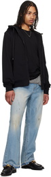 Dolce&Gabbana Black Jersey Zip-Up Hoodie