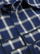 Rhude - Logo-Embroidered Checked Cotton-Poplin Shirt - Blue