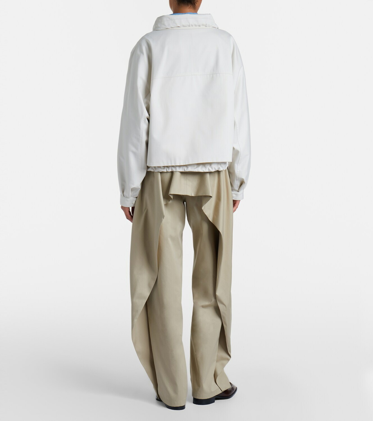 Loewe Cotton and silk gabardine wide-leg pants