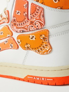 AMIRI - Skel-Top Bandana-Print Canvas and Leather High-Top Sneakers - Orange