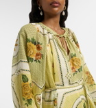 Alémais Dixie belted printed ramie minidress