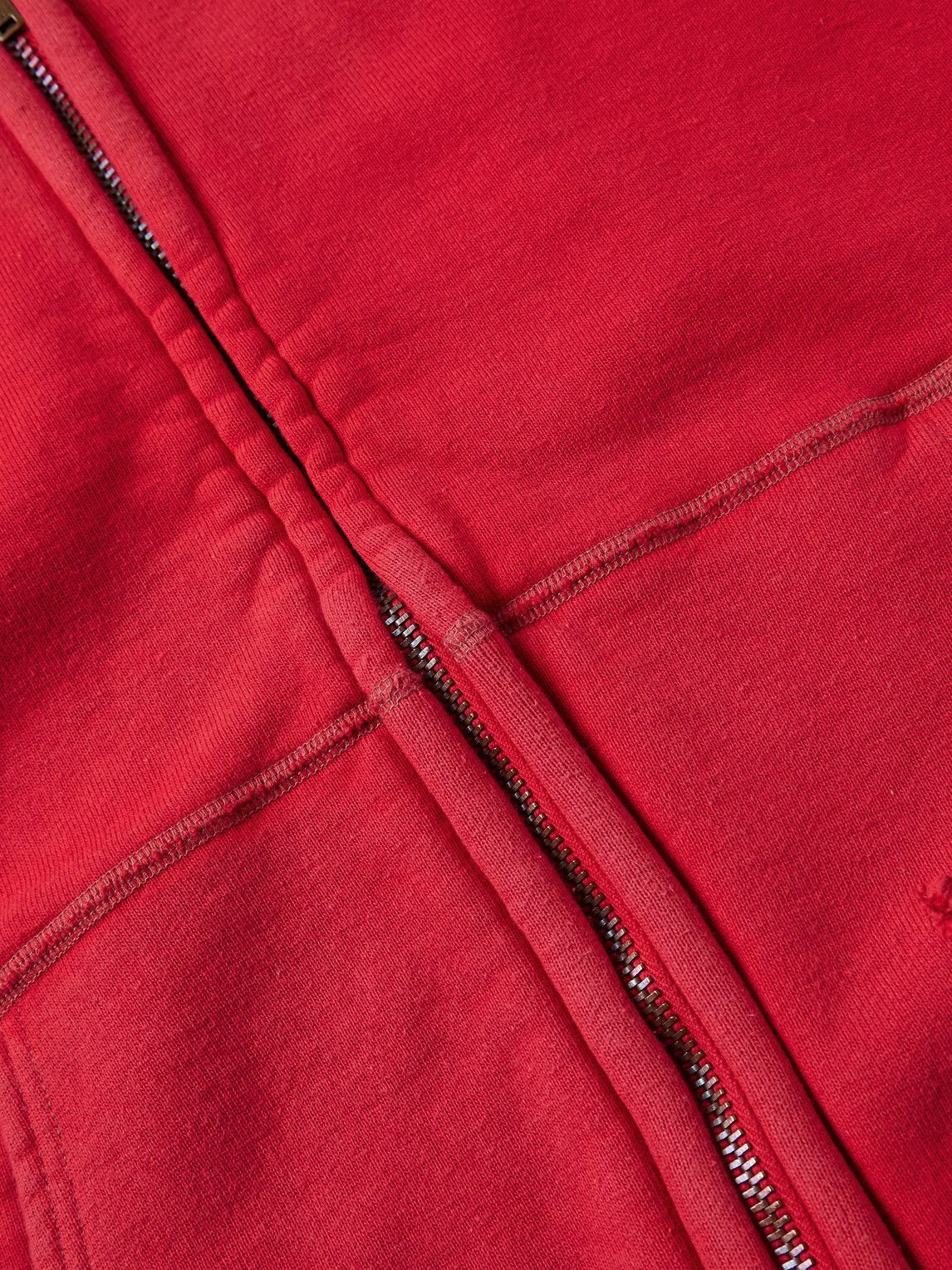 A.PRESSE - Vintage Cotton-Jersey Zip-Up Hoodie - Red