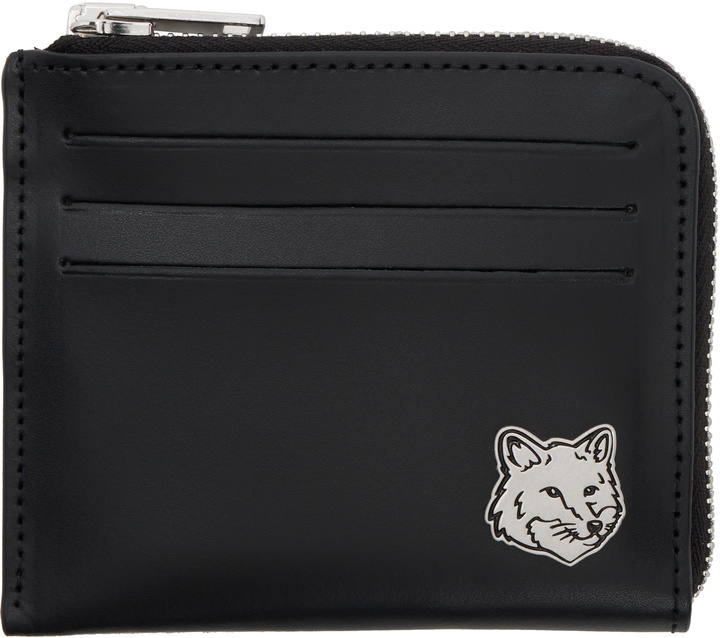 Photo: Maison Kitsuné Black Fox Head Zipped Card Holder