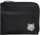 Maison Kitsuné Black Fox Head Zipped Card Holder