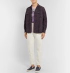 Wacko Maria - Camp-Collar Printed Cotton-Corduroy Shirt - Men - Purple