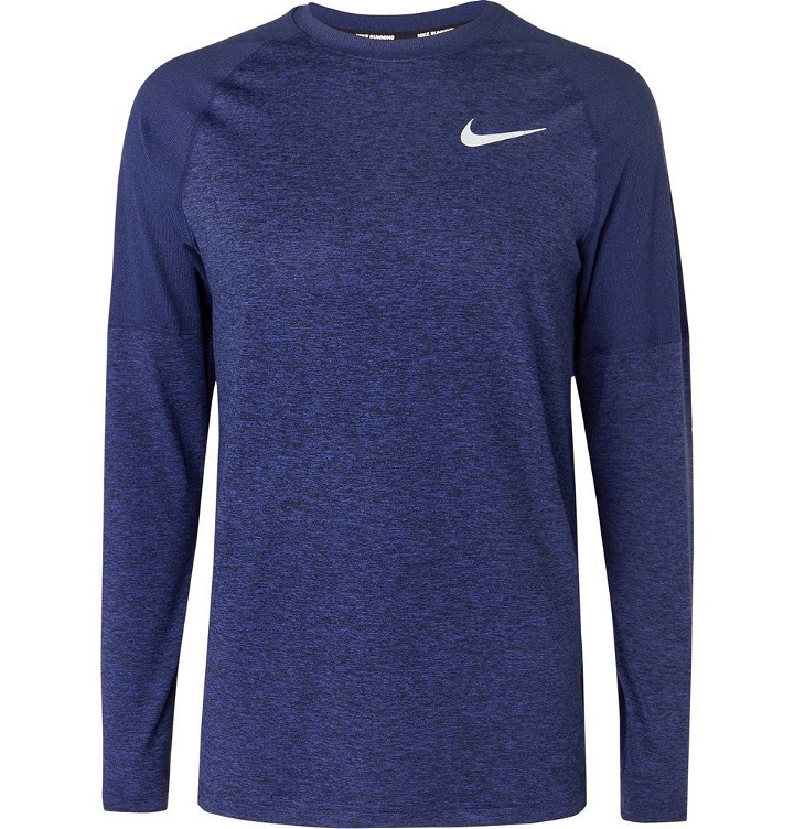 Photo: Nike Running - Element Mélange Dri-FIT T-Shirt - Men - Indigo