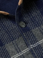 Guest In Residence - Checked Wool and Cashmere-Blend Overshirt - Blue