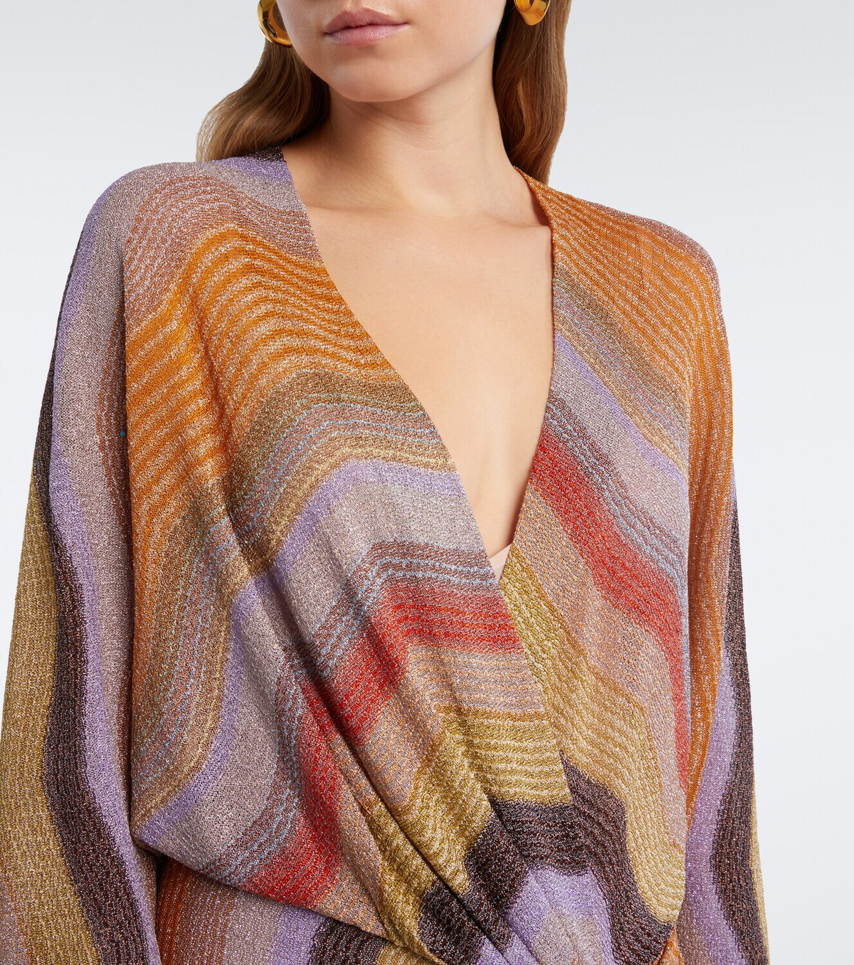 Missoni Draped printed lamé gown