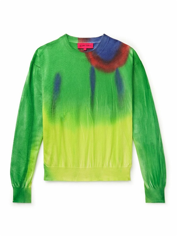 Photo: The Elder Statesman - Nova Tie-Dyed Organic Cotton and Cashmere-Blend Sweater - Green
