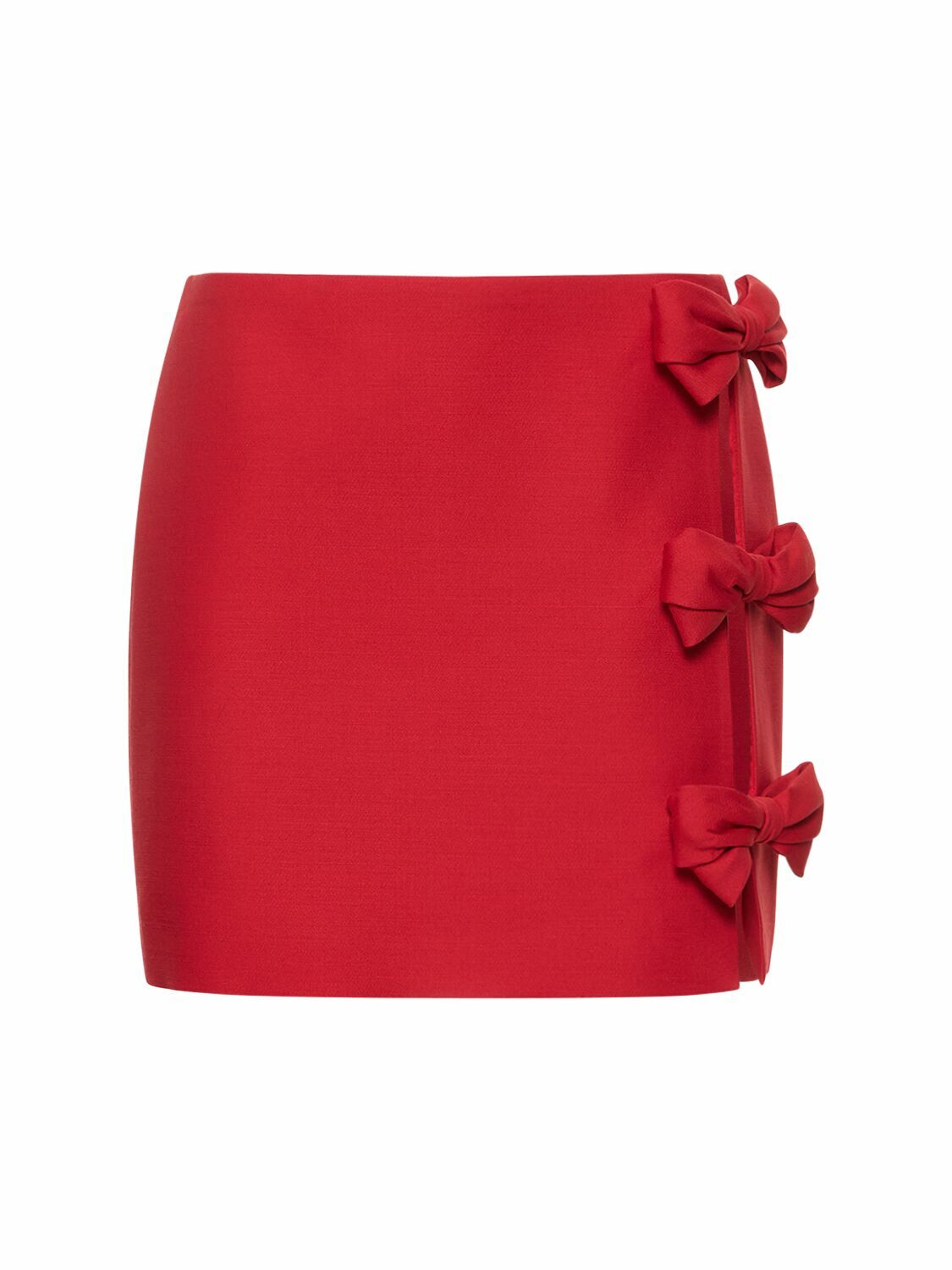 VALENTINO wool Side zip jacket Skirt setup Red 4