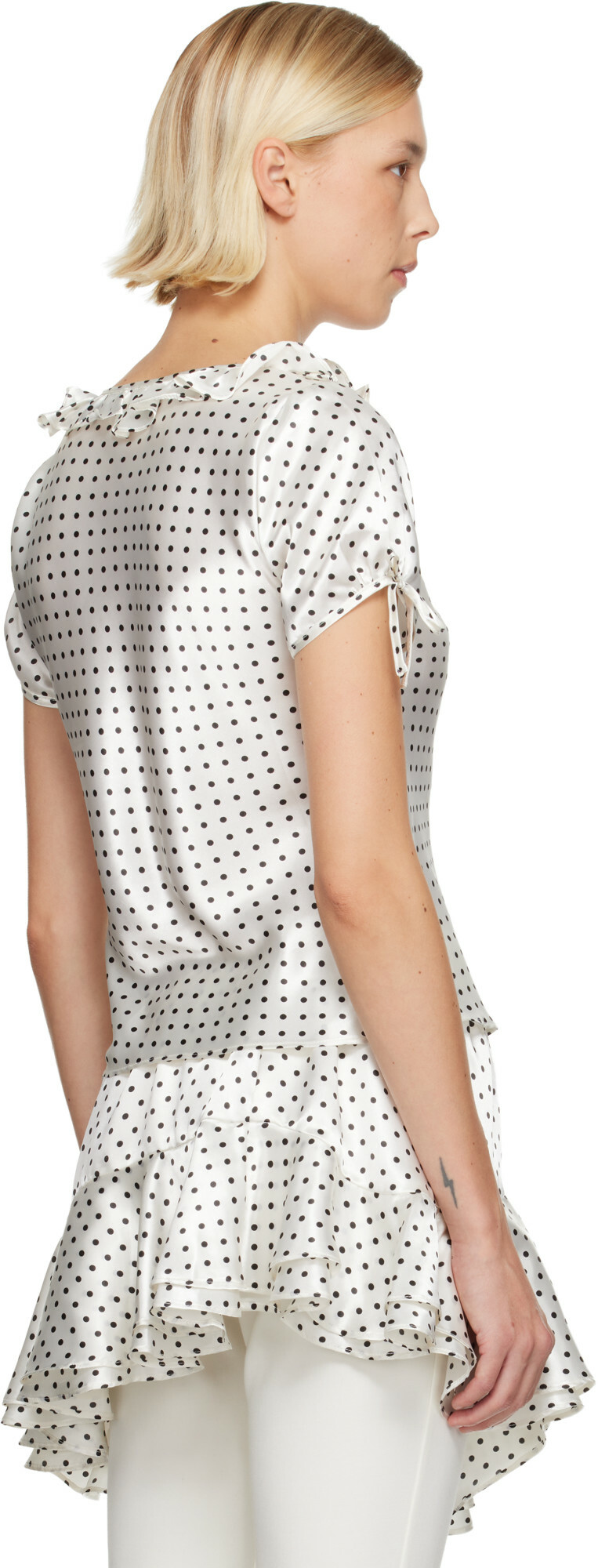 Sandy Liang White Nickie Blouse