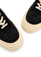 MM6 BY Maison Margiela Panelled Suede Flatform Sneakers Black