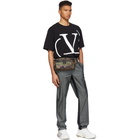 Valentino Black Deconstructed Go Logo T-Shirt