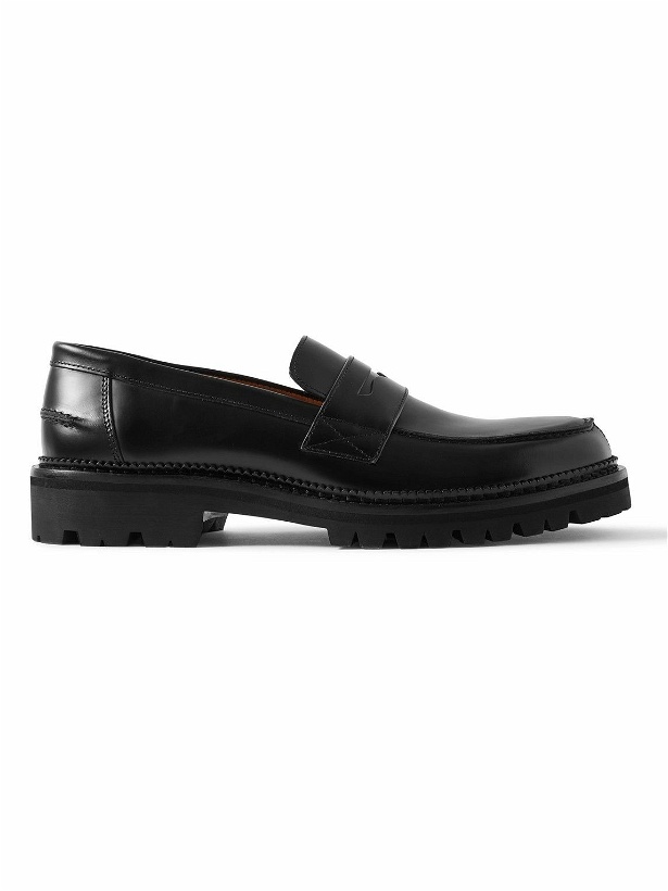 Photo: Mr P. - Jacques Leather Penny Loafers - Black
