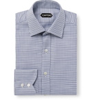 TOM FORD - Slim-Fit Puppytooth Cotton Shirt - Blue