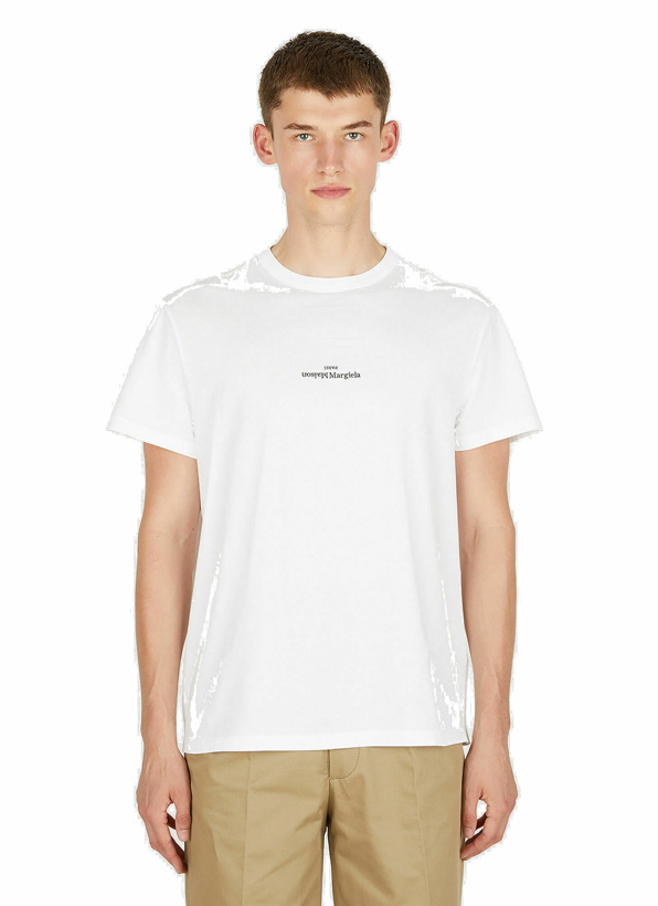 Photo: Upside Down Logo T-Shirt in White