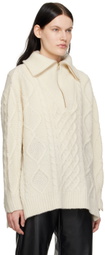determ; Off-White Zipped Sweater