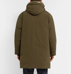 Moncler Genius - 2 Moncler 1952 Oversized Striped Shell-Trimmed Gabardine Hooded Parka - Men - Army green