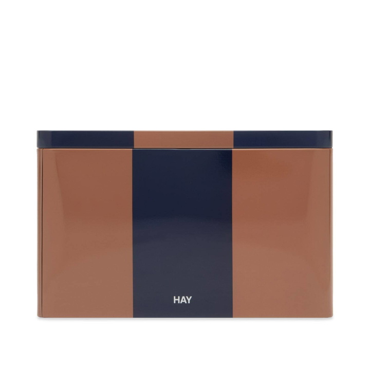 Photo: HAY Tin Container - Medium in Brown/Midnight Blue 