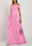 Talbot Runhof Gathered Taffeta Gown Pink