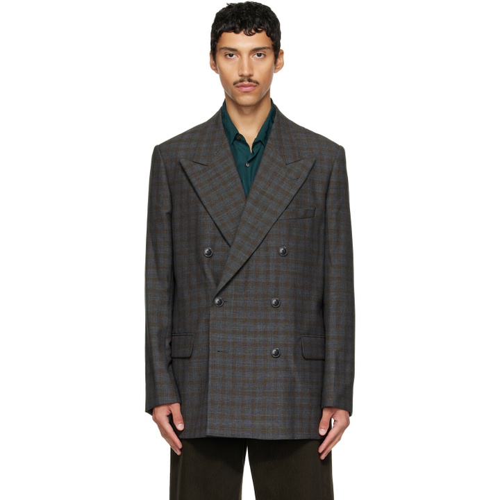 Photo: Dries Van Noten Brown Oversized Wool Blazer
