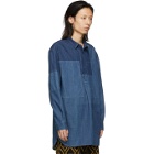 JW Anderson Blue Shaded Patchwork Shirt