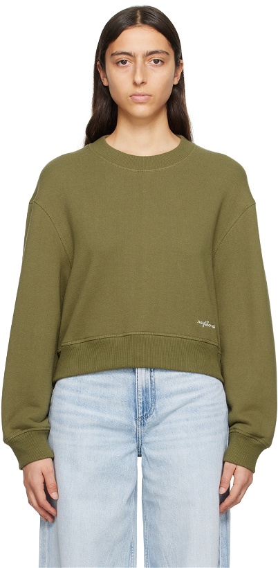 Photo: rag & bone Green Vintage Sweatshirt