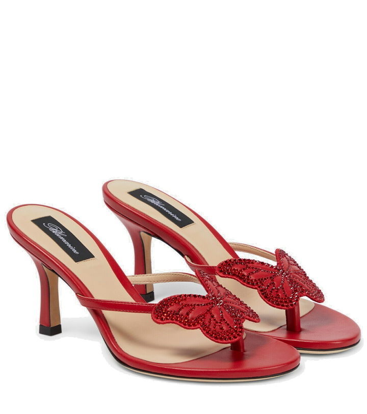 Photo: Blumarine - Embellished leather thong sandals