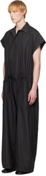 Jan-Jan Van Essche Black O-Project Coated Cloth #12 Jumpsuit