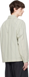 DOCUMENT Khaki Cotton Striped Coach Jacket