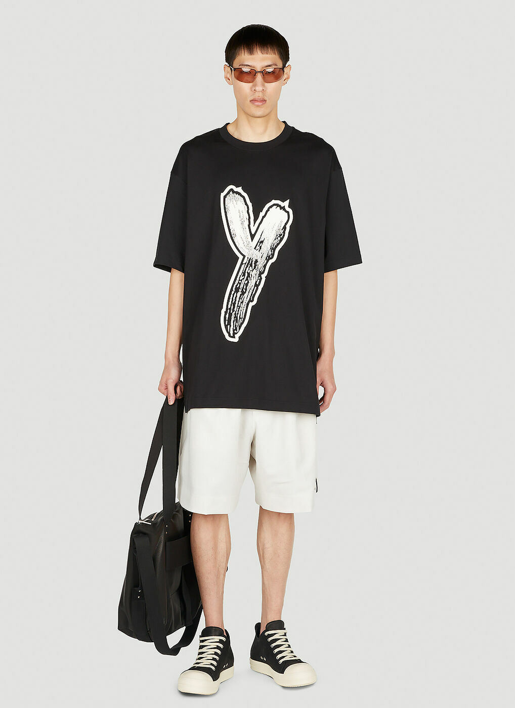Tシャツ・カットソー Adidas Y-3 Black Cotton T-Shirt With Logo Y-3 Logo Cotton T-shirt In Black | ModeSens