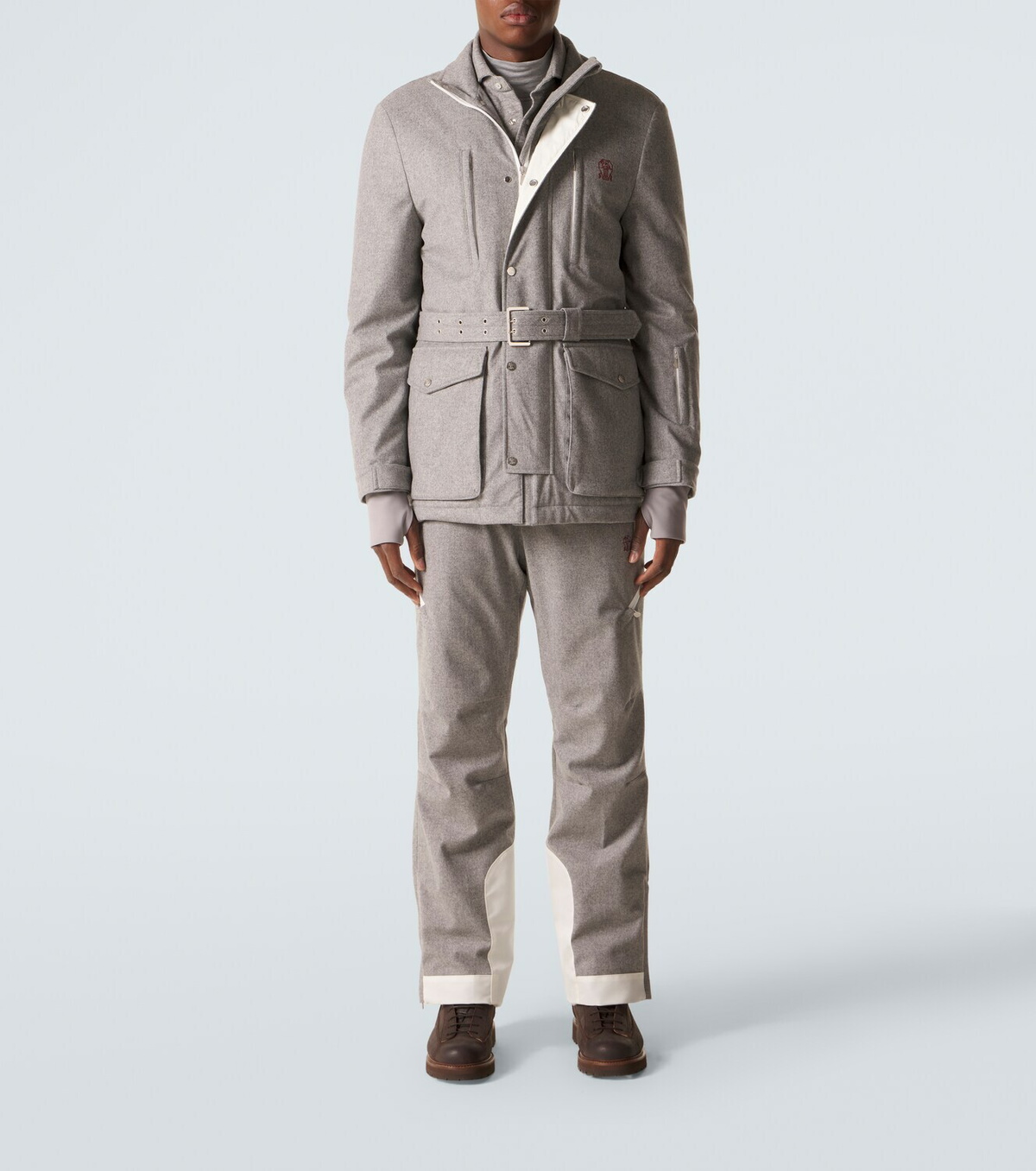 Brunello Cucinelli Belted wool ski jacket