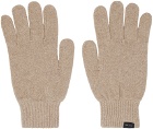 Paul Smith Tan Ribbed Gloves