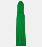 Elie Saab Open-back crêpe jumpsuit