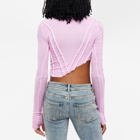 Sami Miro Vintage Women's Long Sleeve Asymmetric T-Shirt in Pink