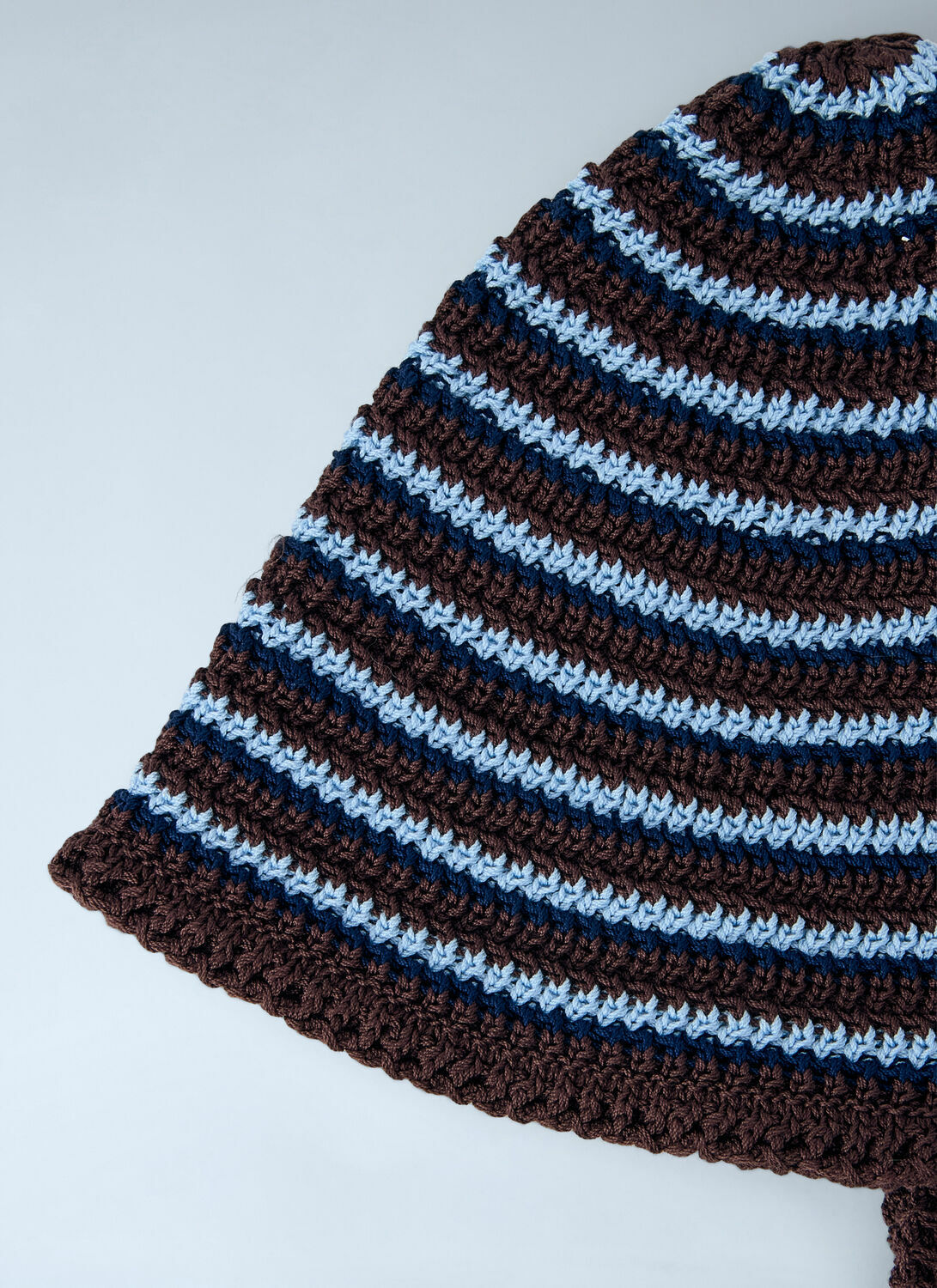 Miu Miu Striped Crochet Hat with Ties