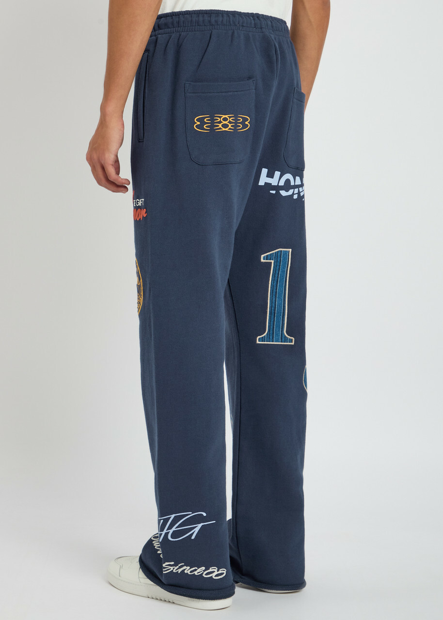 Honor The Gift 1988 Embroidered Cotton Sweatpants Navy