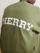 Cherry Los Angeles - Logo-Embroidered Cotton-Jersey Zip-Up Sweatshirt - Green
