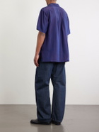 Blue Blue Japan - Convertible-Collar Indigo-Dyed Silk-Habotai Shirt - Blue