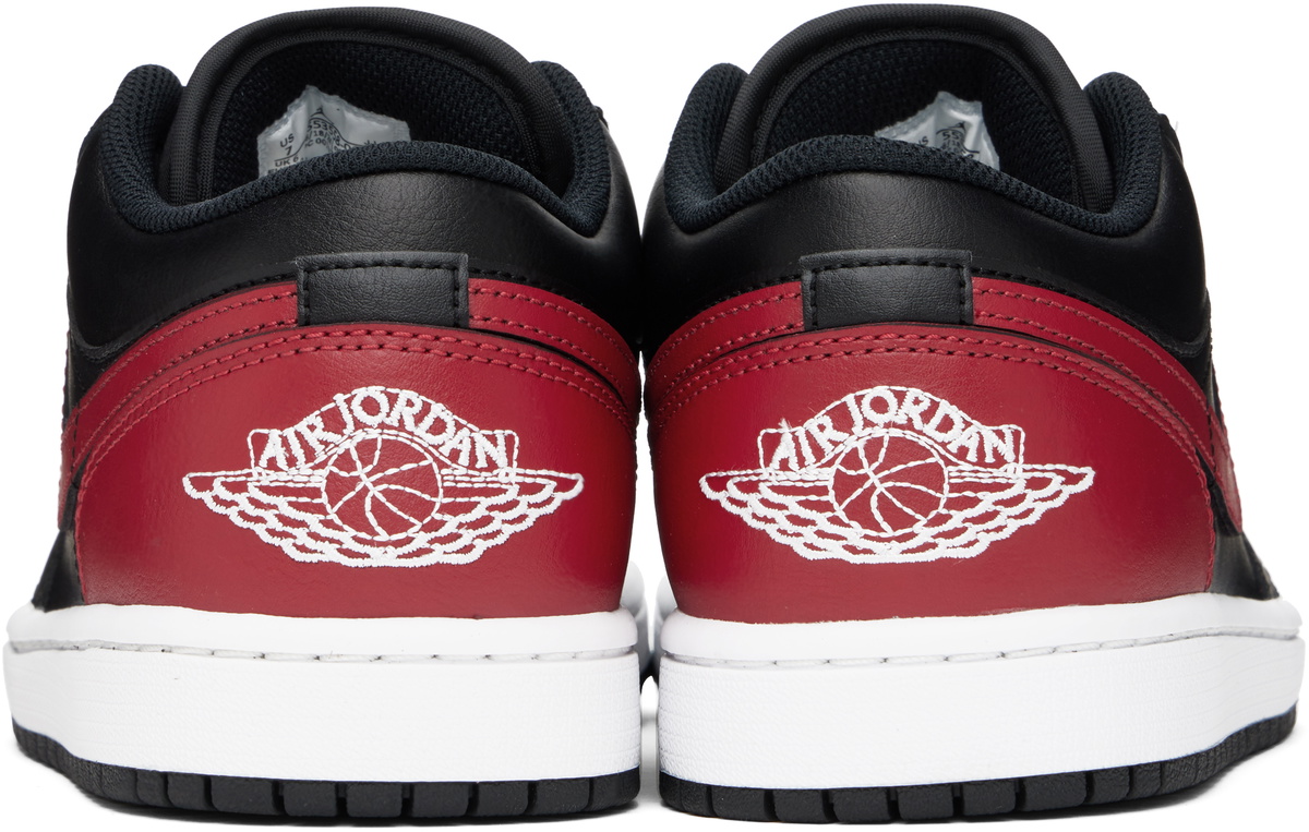 Nike Jordan Black & Red Air Jordan 1 Low Sneakers