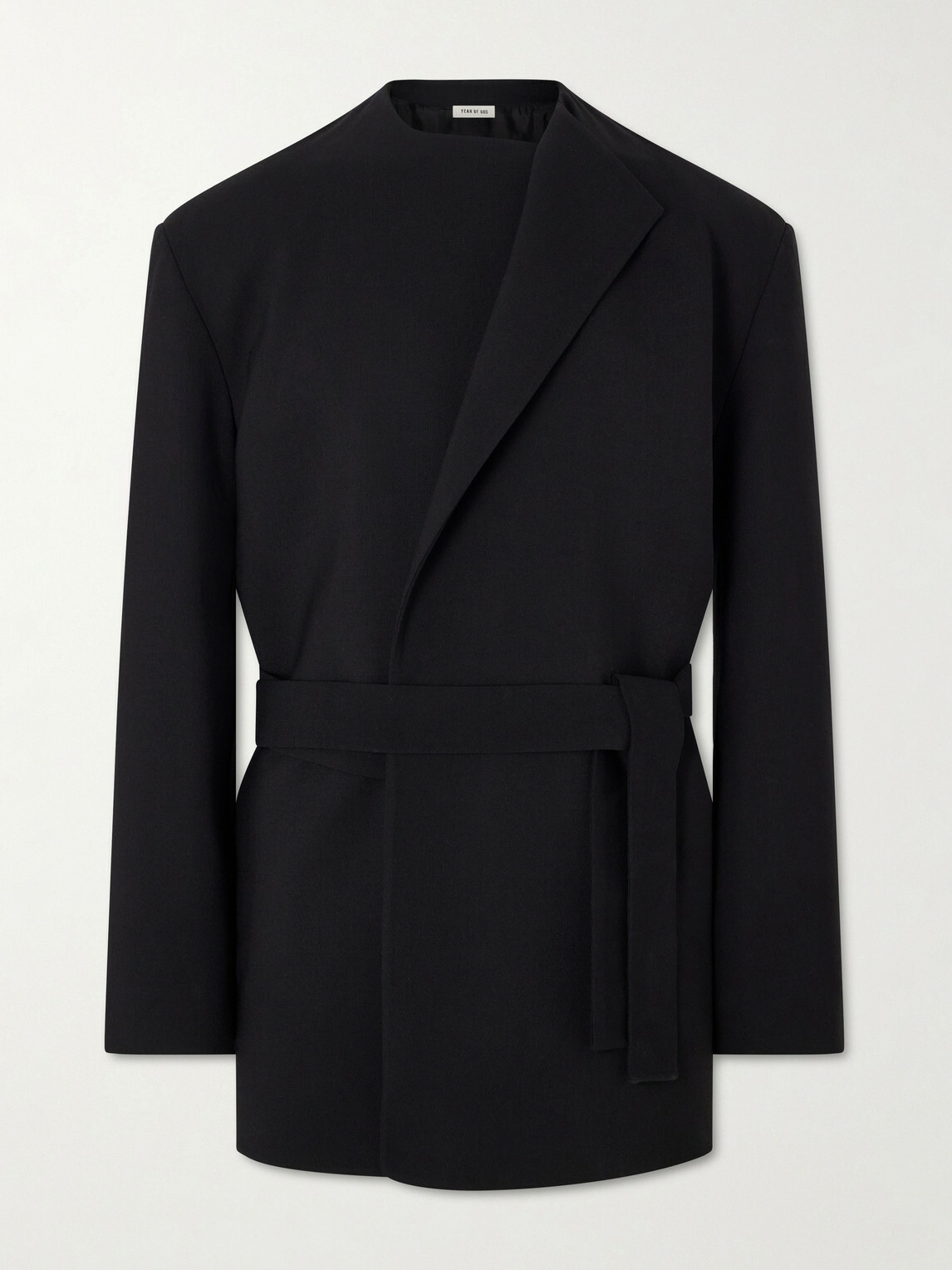 Fear of God - Crewneck Belted Virgin Wool-Blend Woven Jacket - Black