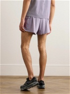 Satisfy - Straight-Leg Logo-Appliquéd Space‑O™ Shorts - Purple