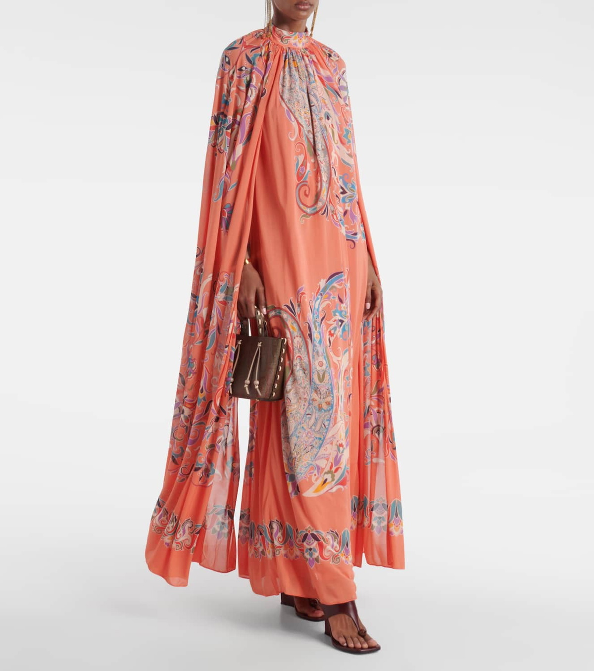 Etro Paisley caped gown